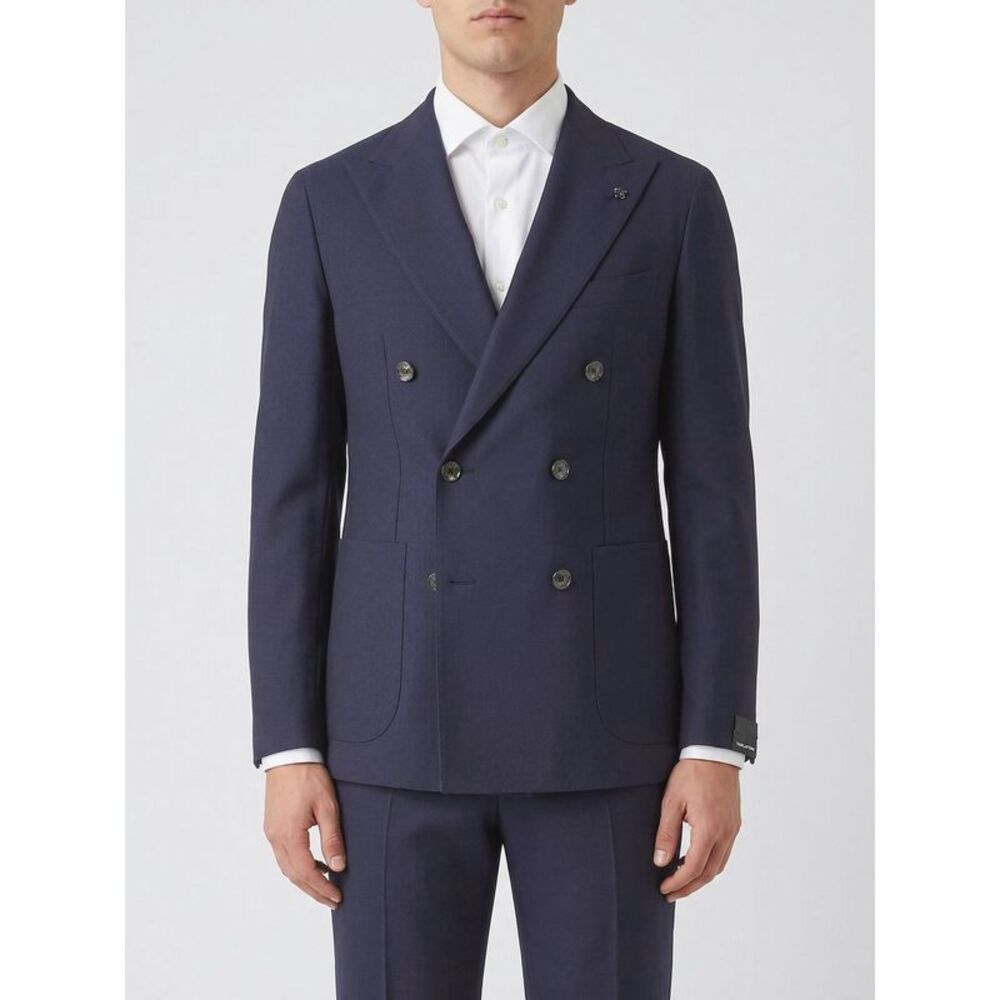 Tagliatore Men Double Breasted Virgin Wool Blazer Tagliatore